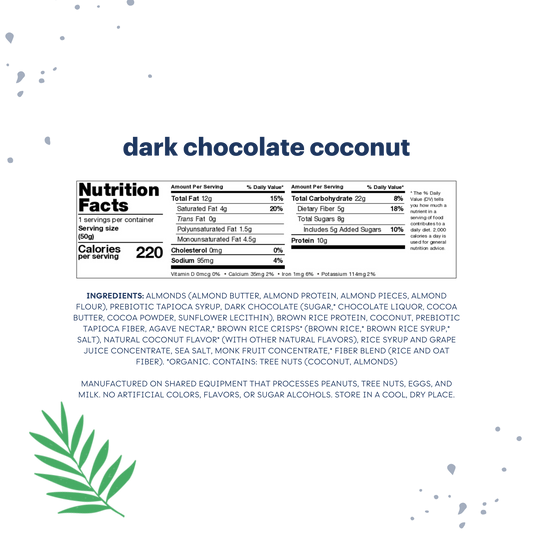 dark chocolate coconut nutrition bars